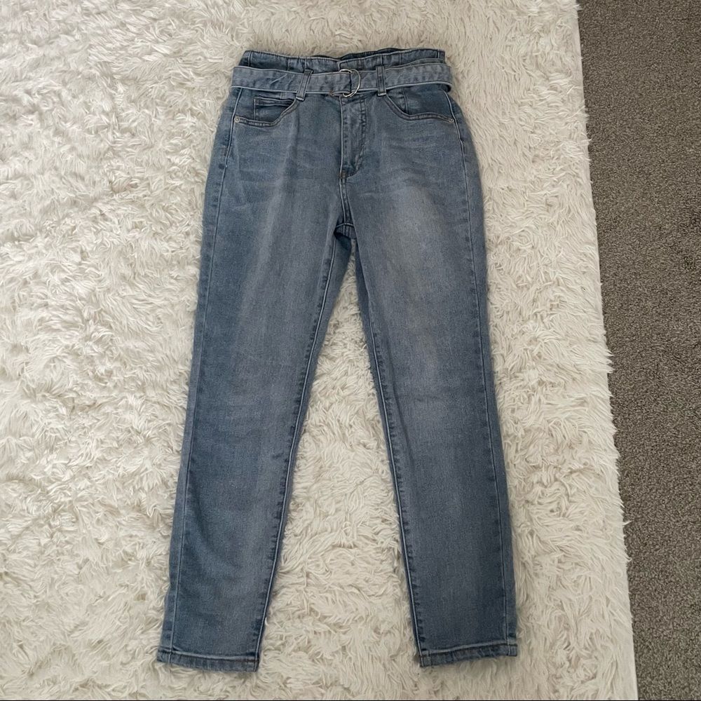 3/$45 Ardene high waisted skinny jeans with denim belt